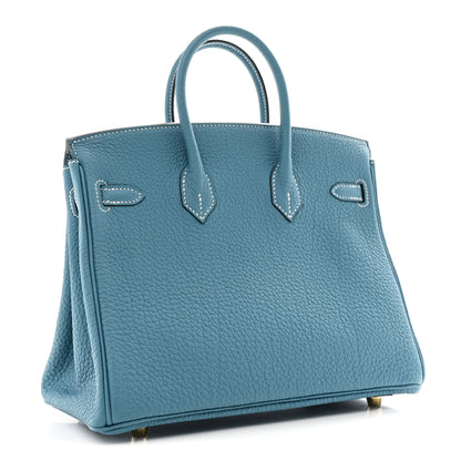 Hermes Togo Birkin 25 New Blue Jean 3 of 11