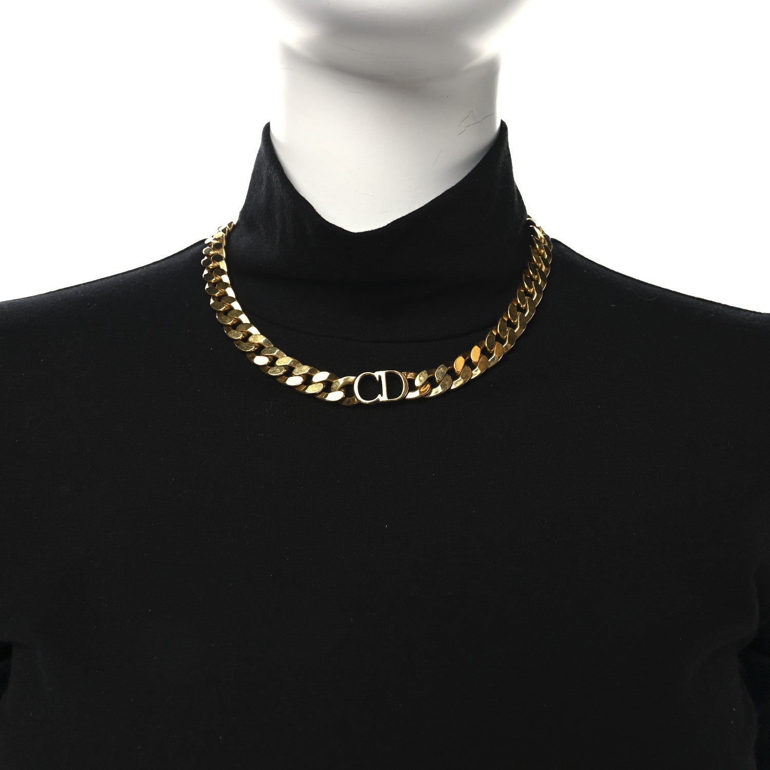 Christian Dior Metal CD Choker Necklace Gold 1837693 – FASHIONPHILE