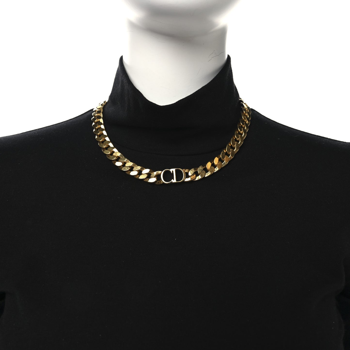 Metal CD Choker Necklace Gold