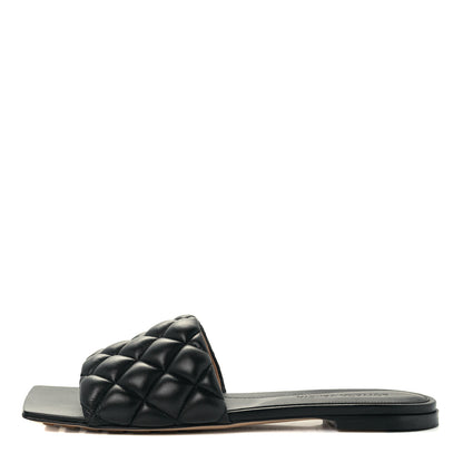 Bottega Veneta Nappa Matelasse Padded Flat Sandals 39 Black 1 of 9