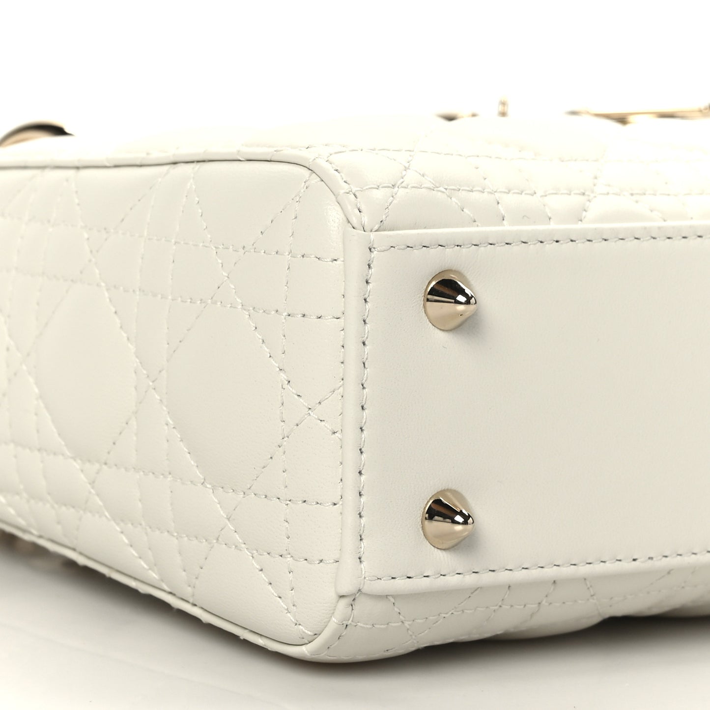 Lambskin Cannage Small My ABCDior Lady Dior White