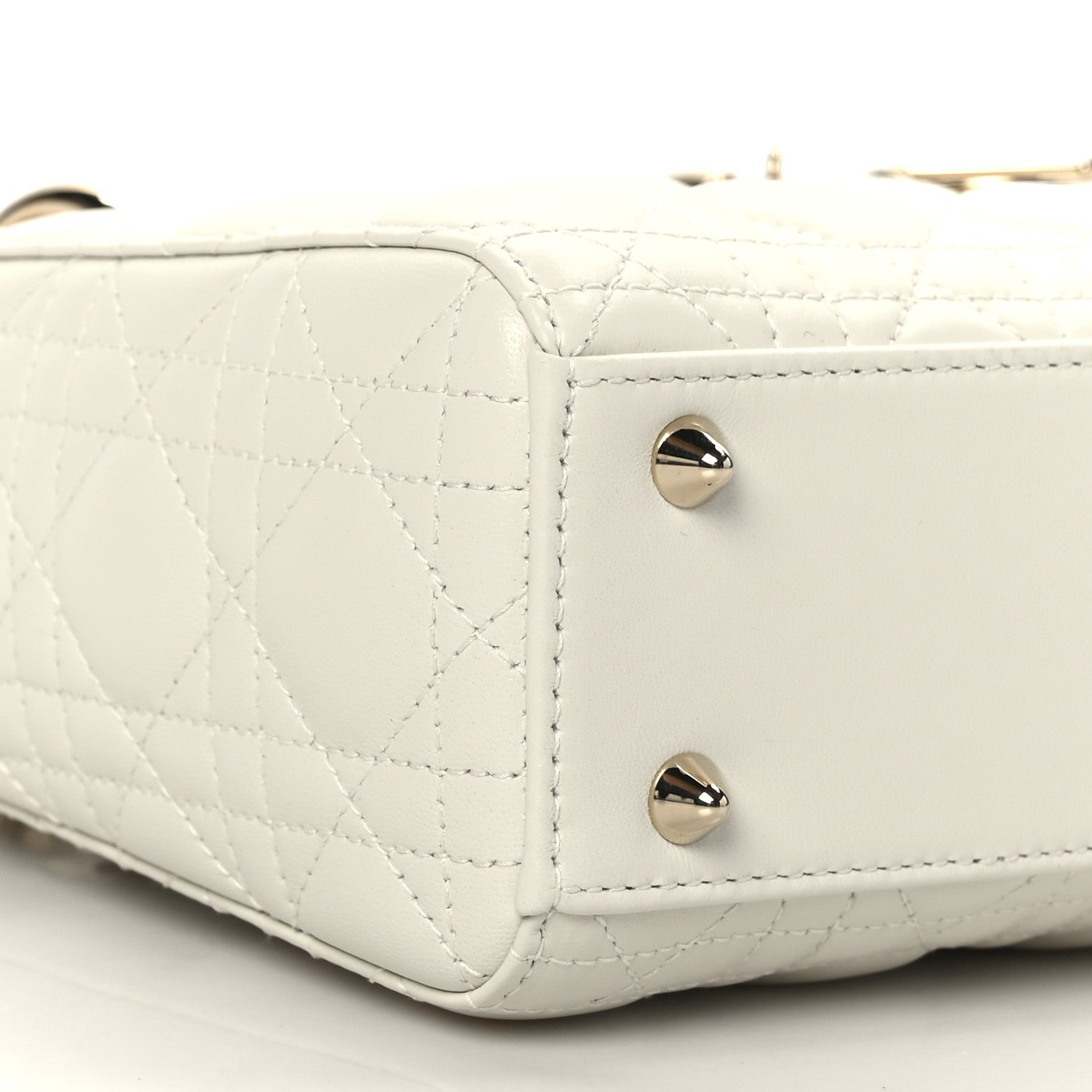 Christian Dior Lambskin Cannage Small My ABCDior Lady Dior White 8 of 9