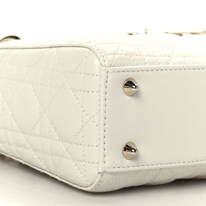 Christian Dior Lambskin Cannage Small My ABCDior Lady Dior White 8 of 9
