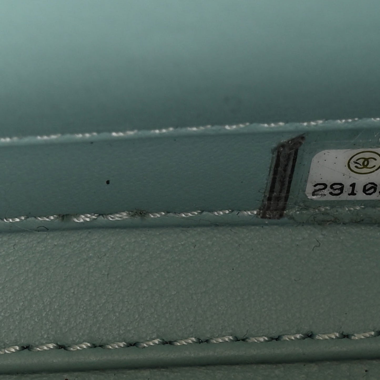 Caviar Quilted Small CC Filigree Vanity Case Light Blue