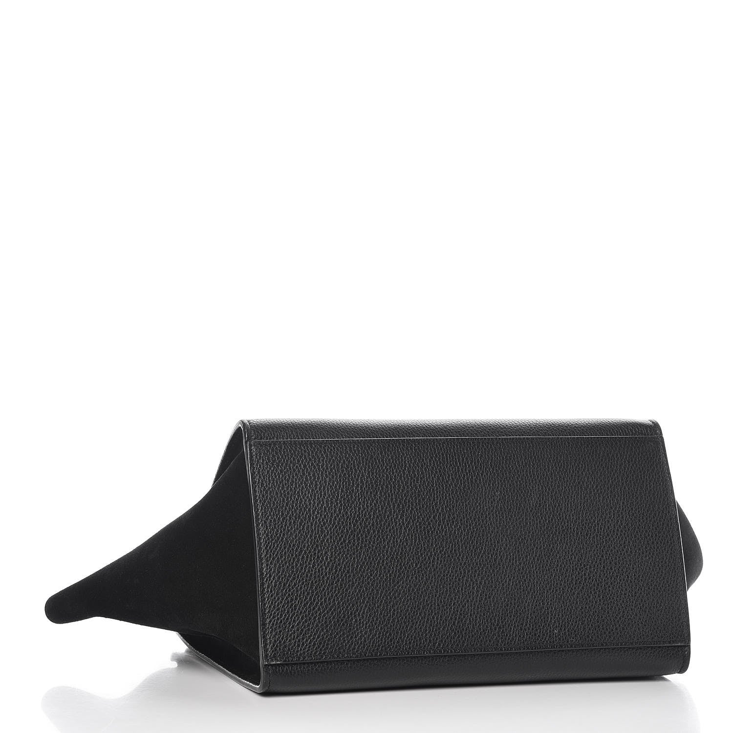 Celine Drummed Calfskin Suede Small Trapeze Black 4 of 13