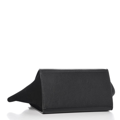 Celine Drummed Calfskin Suede Small Trapeze Black 4 of 13
