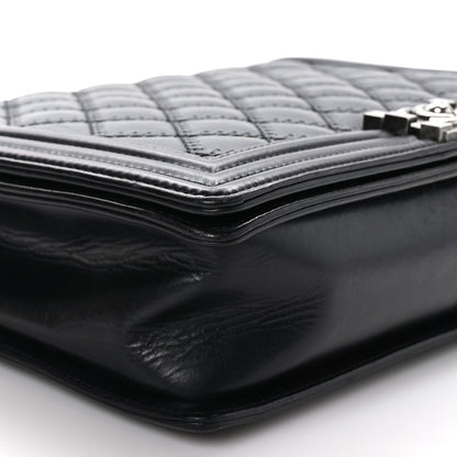 Chanel Calfskin Embossed Stitch Large Boy Flap Black 9 of 12