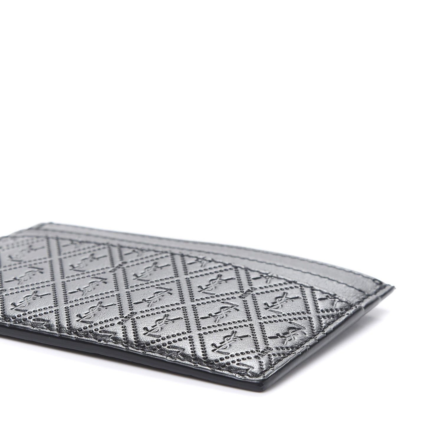 Monogram Embossed Card Case Black