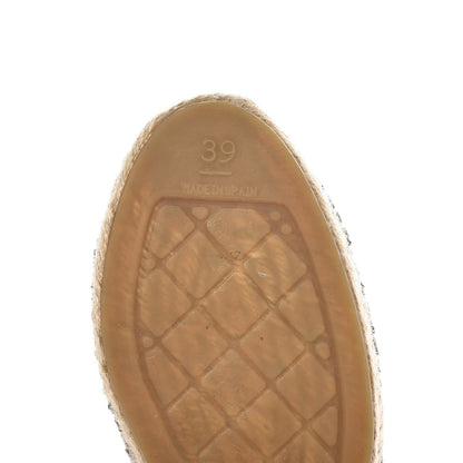 Chanel Tweed Velvet CC Espadrilles 39 Grey Black 9 of 9