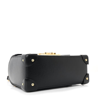 Gucci Calfskin Small Padlock Bamboo Shoulder Bag Black 4 of 12