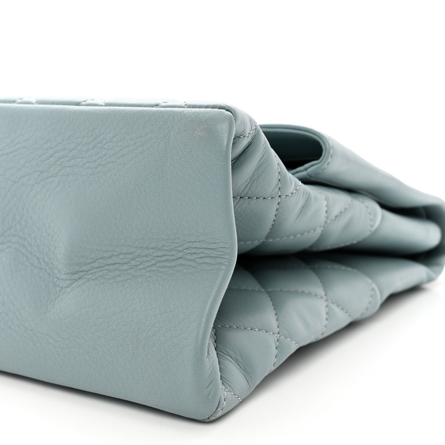 Chanel Distressed Calfskin Hamptons Flap Light Blue 10 of 10
