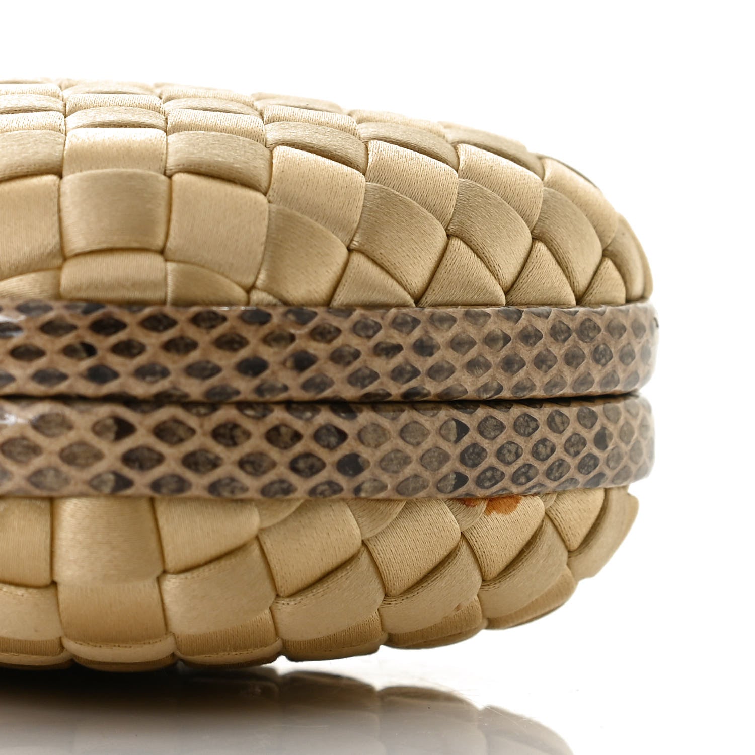 Bottega Veneta Satin Intreccio Impero Ayers Knot Clutch Camel 9 of 11