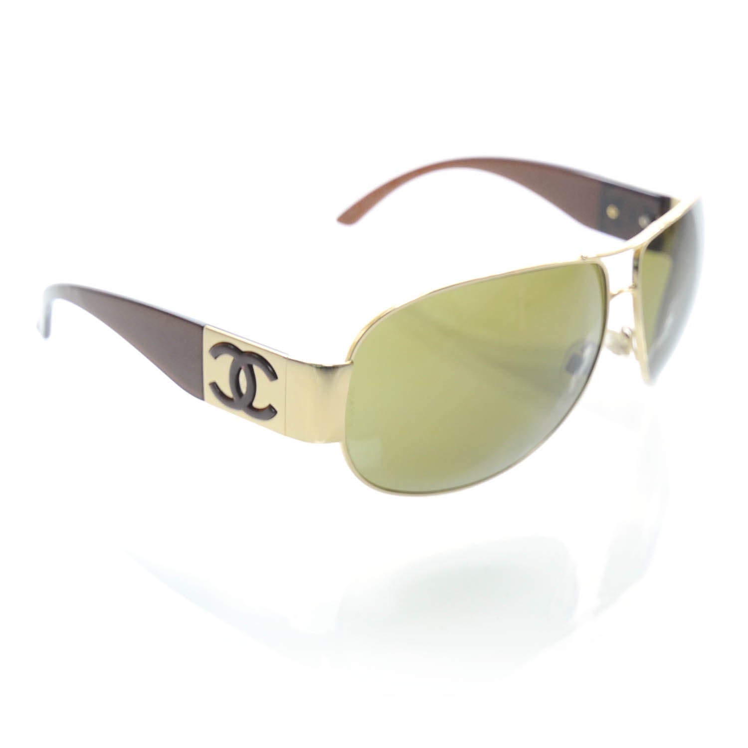 Chanel Aviator Sunglasses 4128 Brown 1 of 7