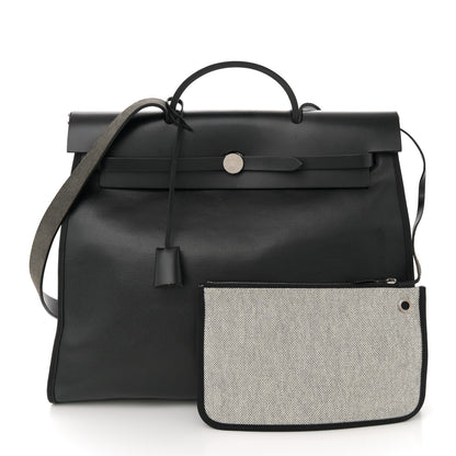 Hermes Toile H Berline Vache Hunter Herbag Zip 39 MM Black Ecru 3 of 15