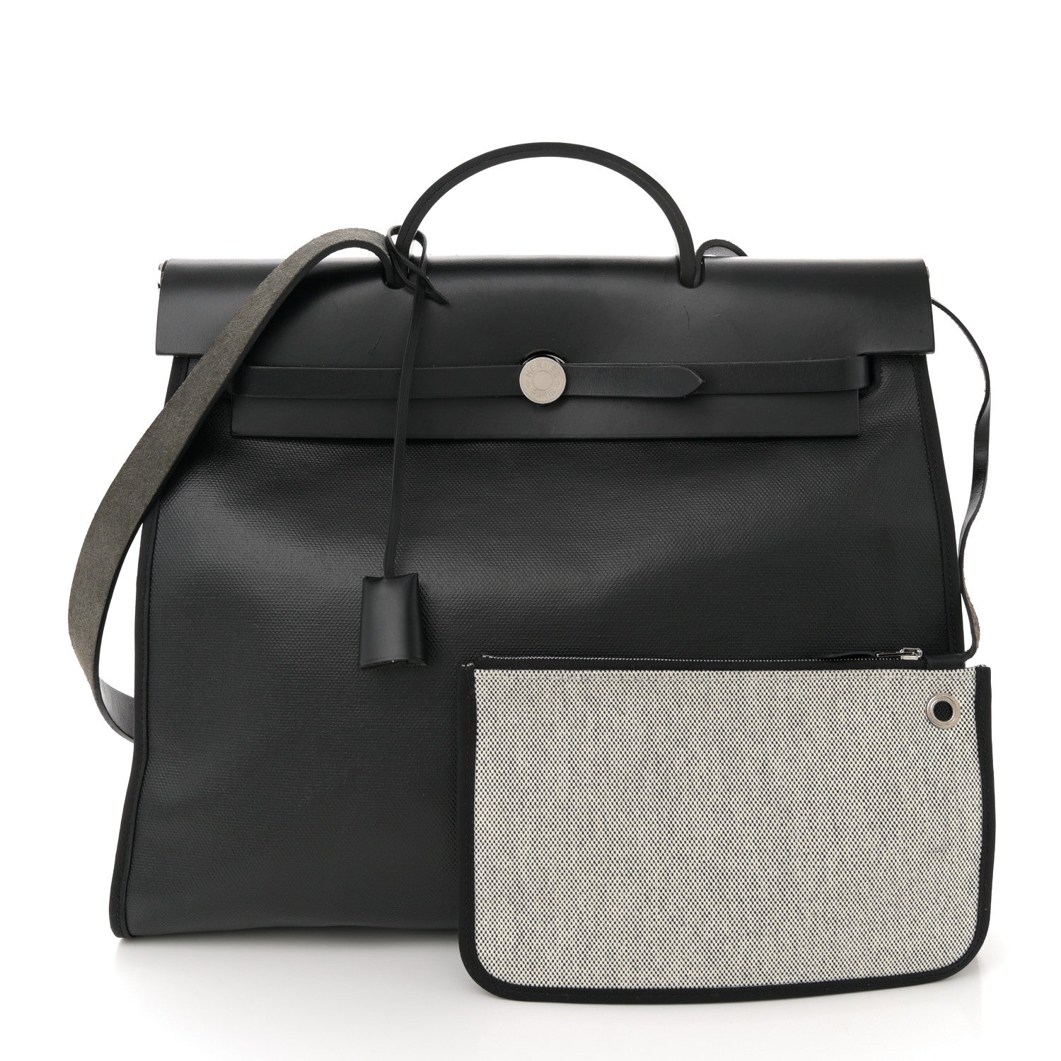 Hermes Toile H Berline Vache Hunter Herbag Zip 39 MM Black Ecru 3 of 15