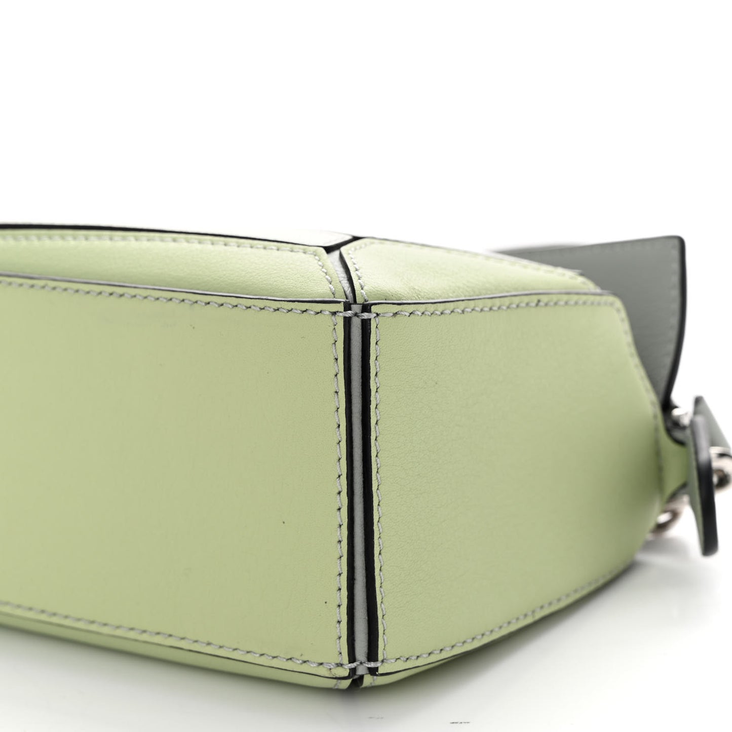 Calfskin Mini Puzzle Bag Ash Grey Light Celadon