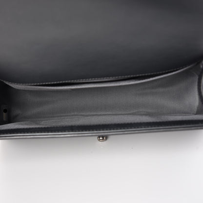 Chanel Metallic Calfskin Quilted Medium Boy Flap Dark Silver 7 of 10
