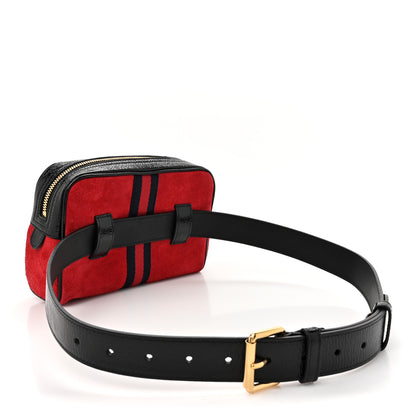 Gucci Suede Small Ophidia Belt Bag 85 34 Hibiscus Red 2 of 10