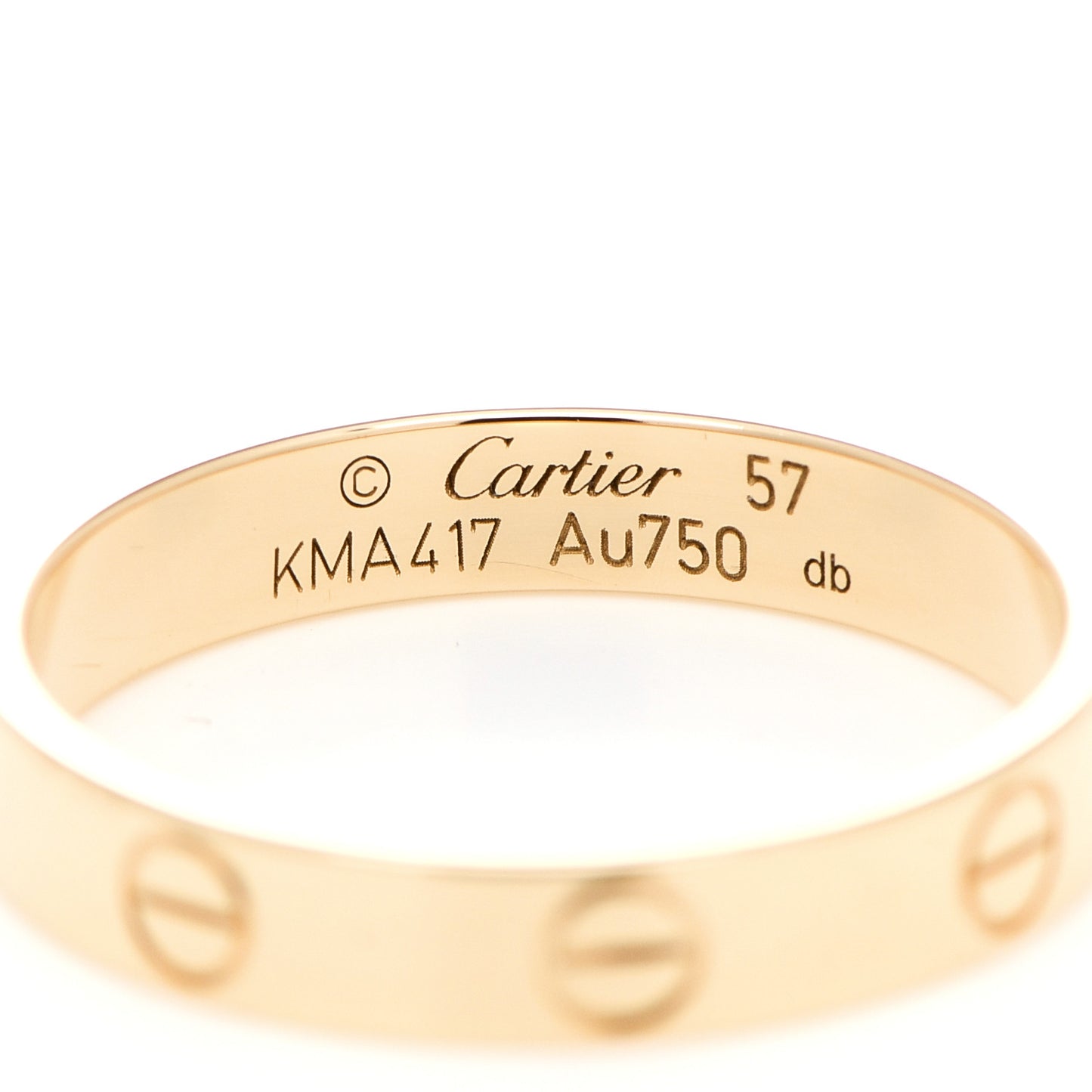 18K Yellow Gold 3.5mm LOVE Wedding Band Ring 57 8