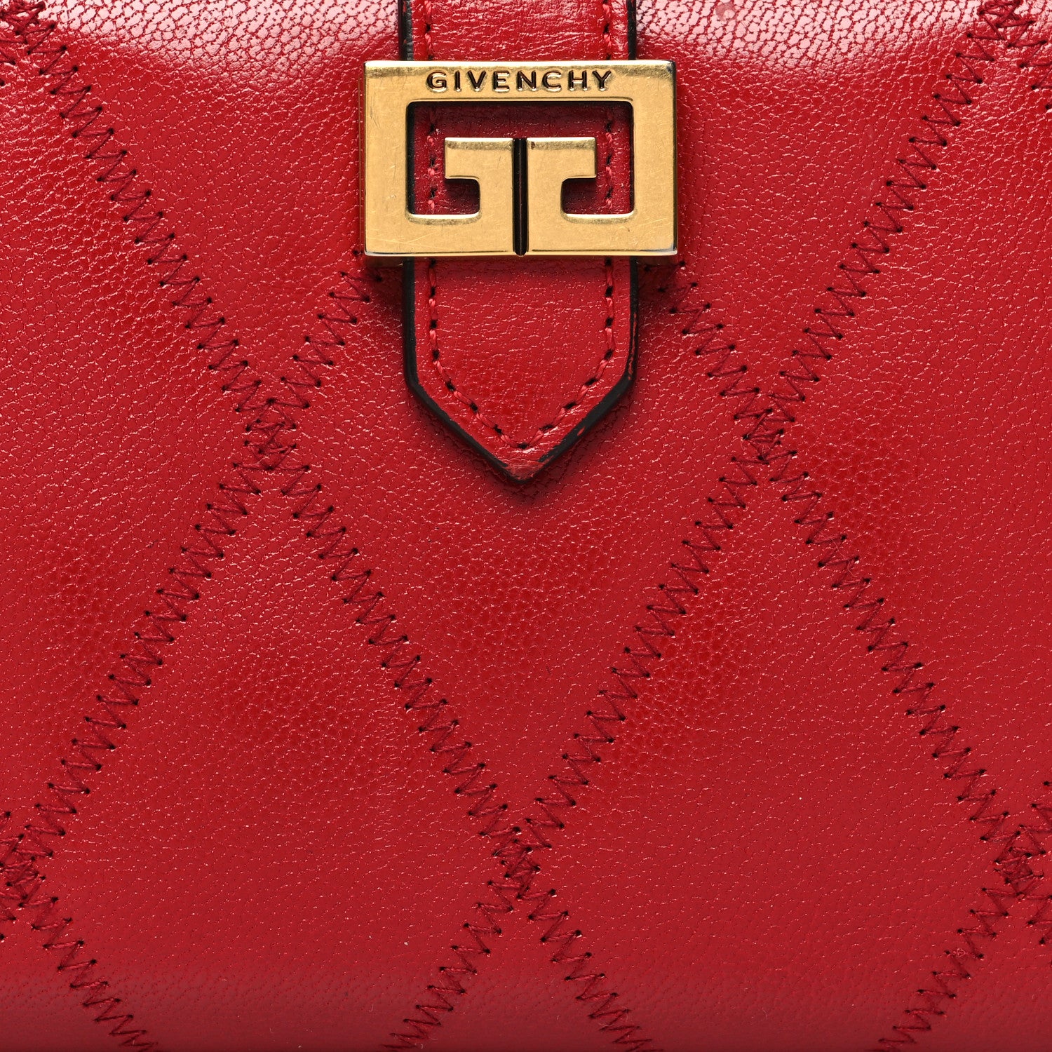 Givenchy Goatskin Diamond Quilted GV3 Medium Wallet Vermillion 10 of 13