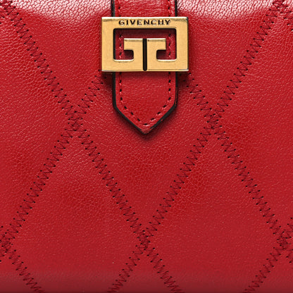 Givenchy Goatskin Diamond Quilted GV3 Medium Wallet Vermillion 10 of 13