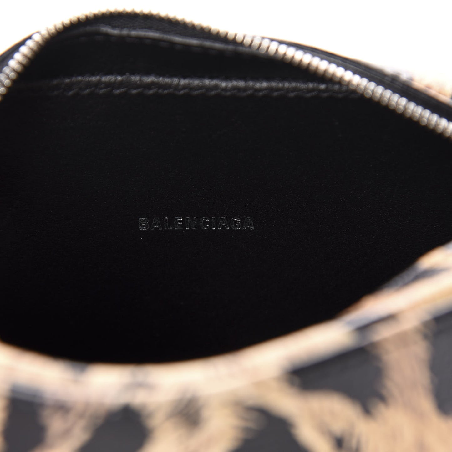 Calfskin Printed Leopard XS Everyday Camera Bag Beige White