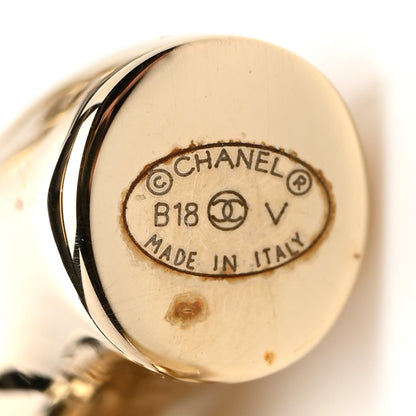 Chanel Metal Large CC Earrings Light Gold 4 of 4
