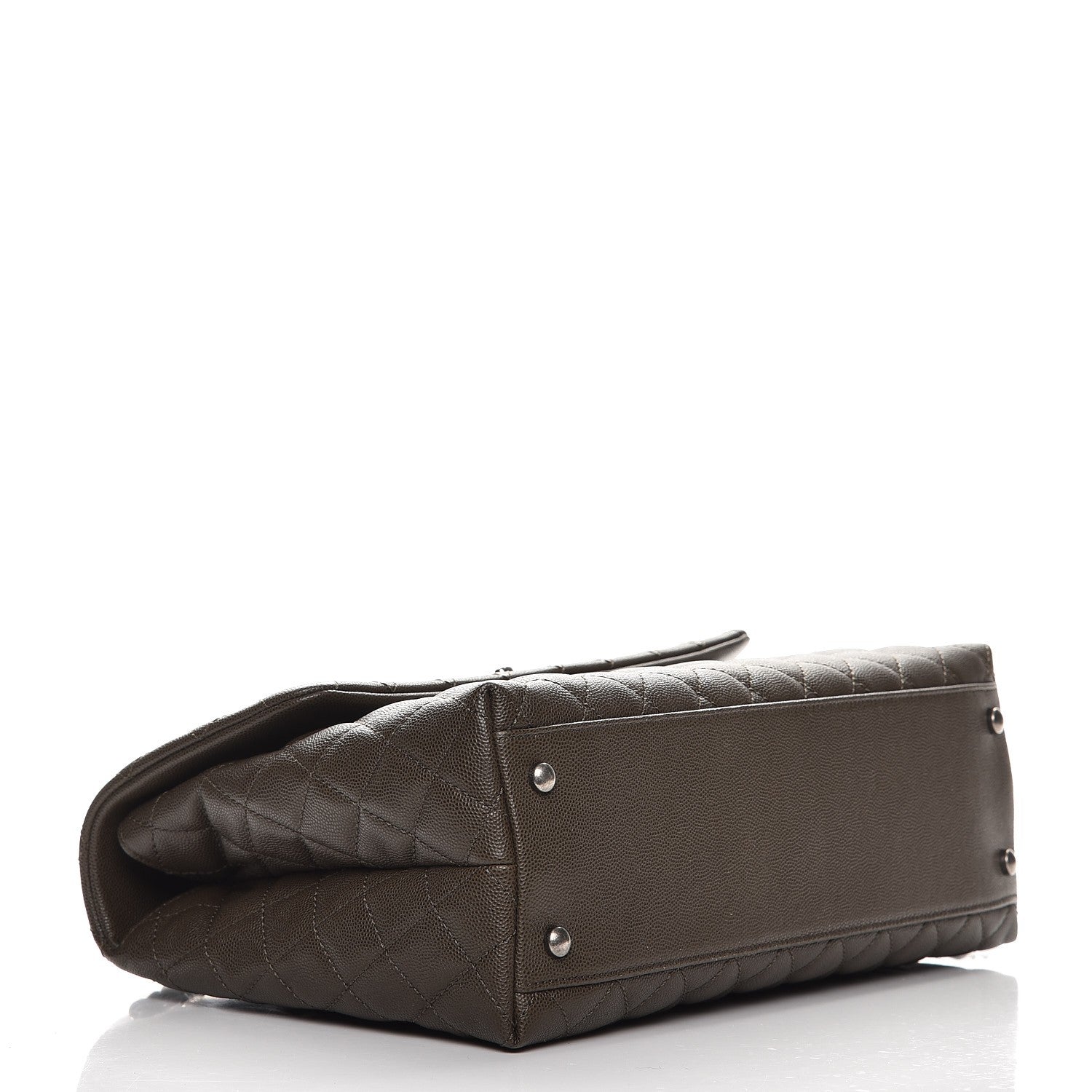 Chanel Caviar Lizard Quilted Medium Coco Handle Flap Khaki 5 of 8