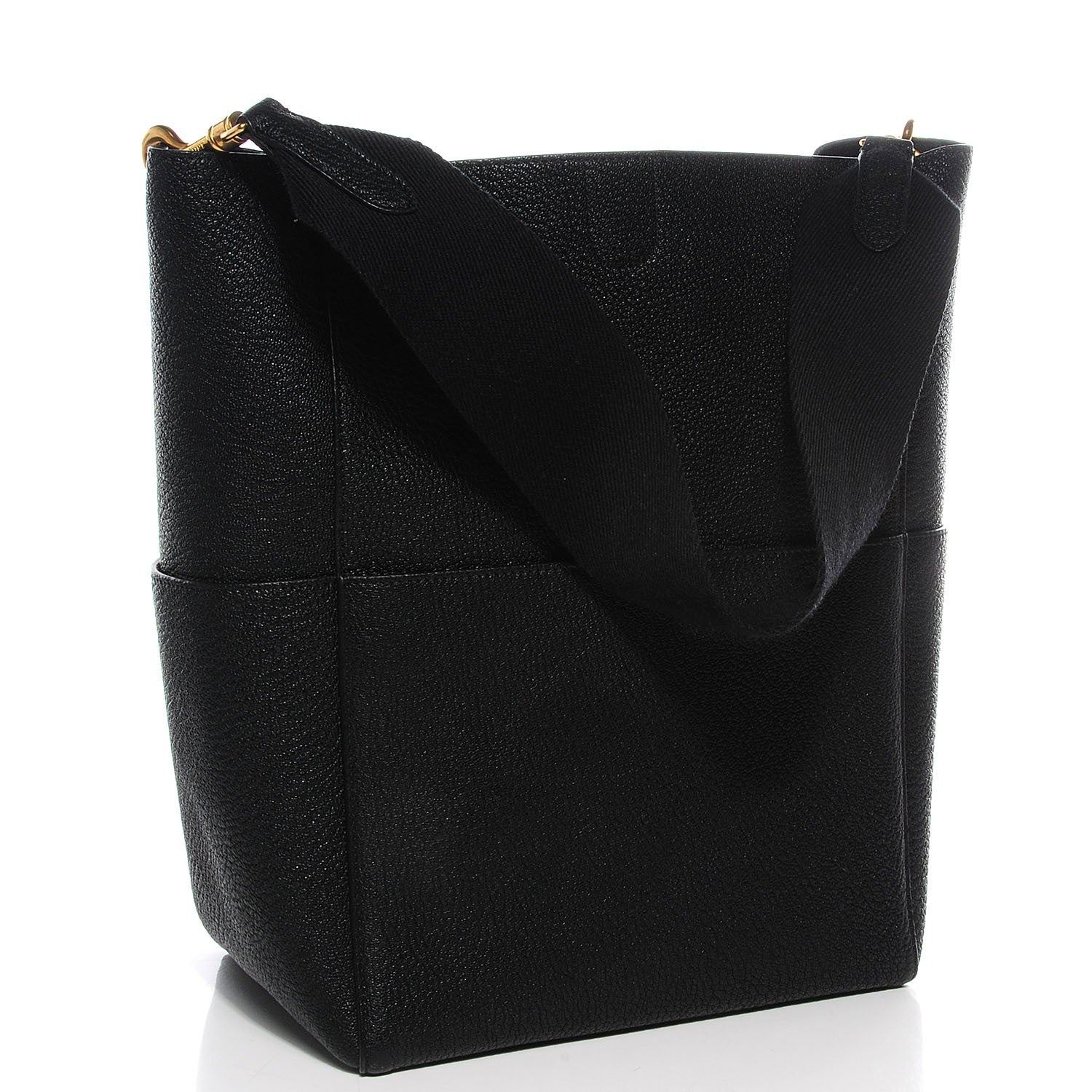 Celine Goatskin Sangle Bucket Bag Black 3 of 8