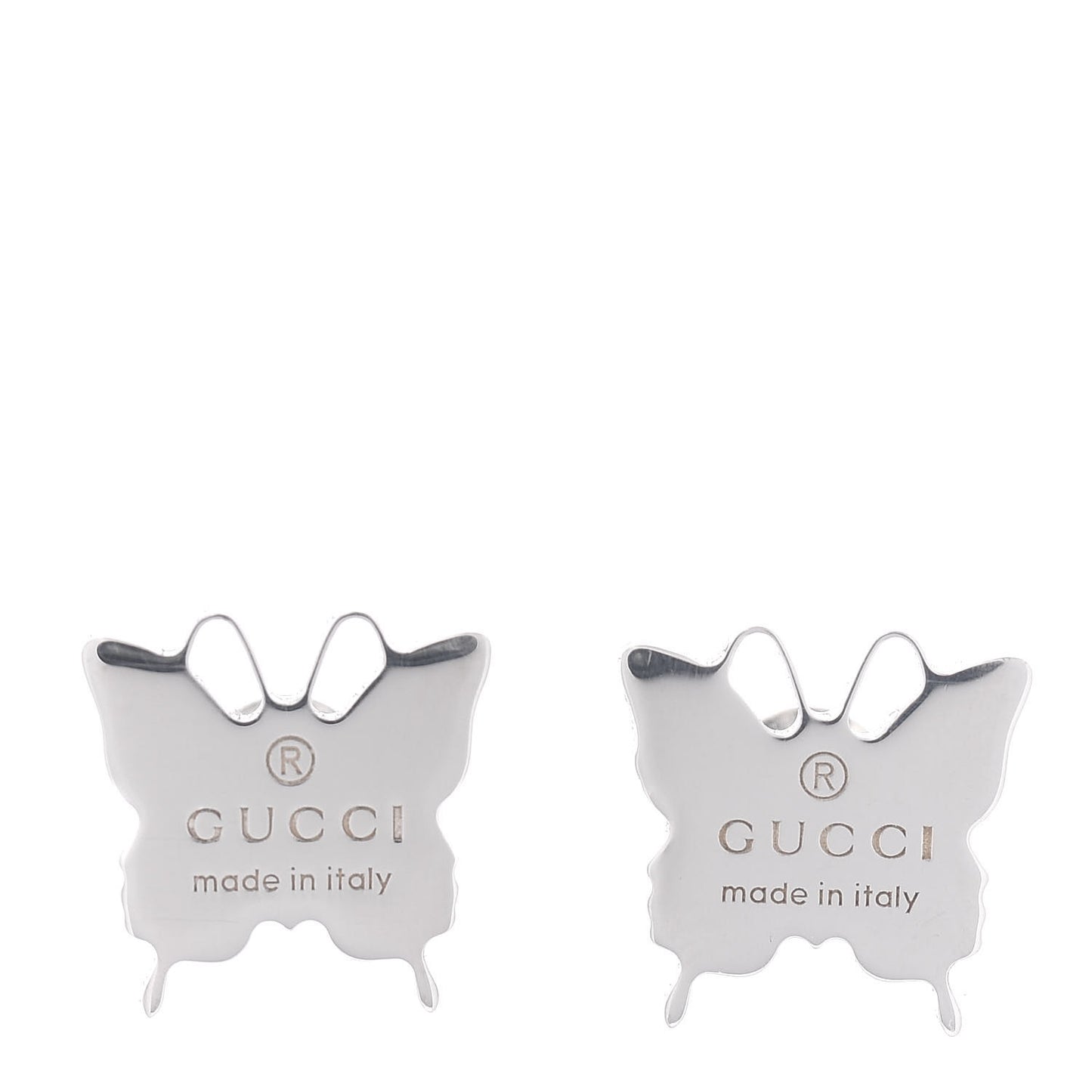 Sterling Silver Trademark Butterfly Stud Earrings