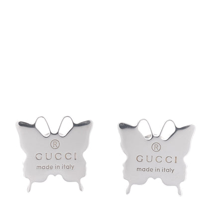 Gucci Sterling Silver Trademark Butterfly Stud Earrings 1 of 4