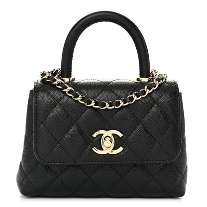 Chanel Caviar Quilted Coco Handle Clutch With Chain Black 1 of 10