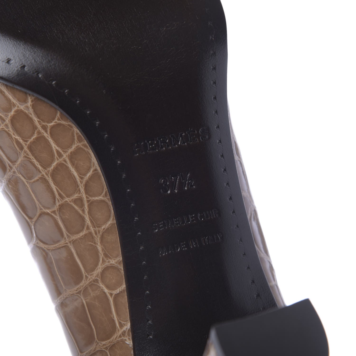 Hermes Alligator Pumps 37.5 Ficelle 7 of 7