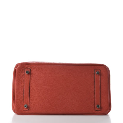 Hermes Taurillon Clemence Birkin 30 Rouge Pivoine 6 of 33