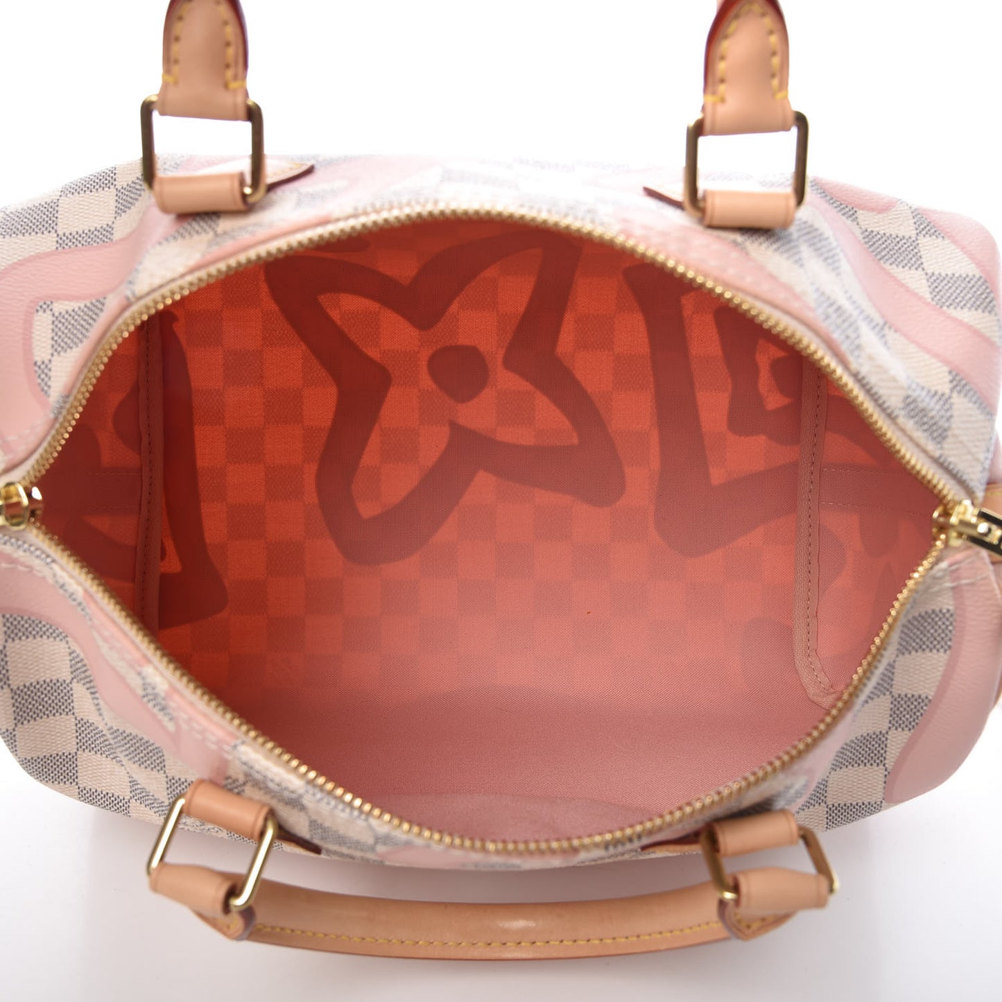 Damier Azur Tahitienne Speedy Bandouliere 30 Rose Ballerine