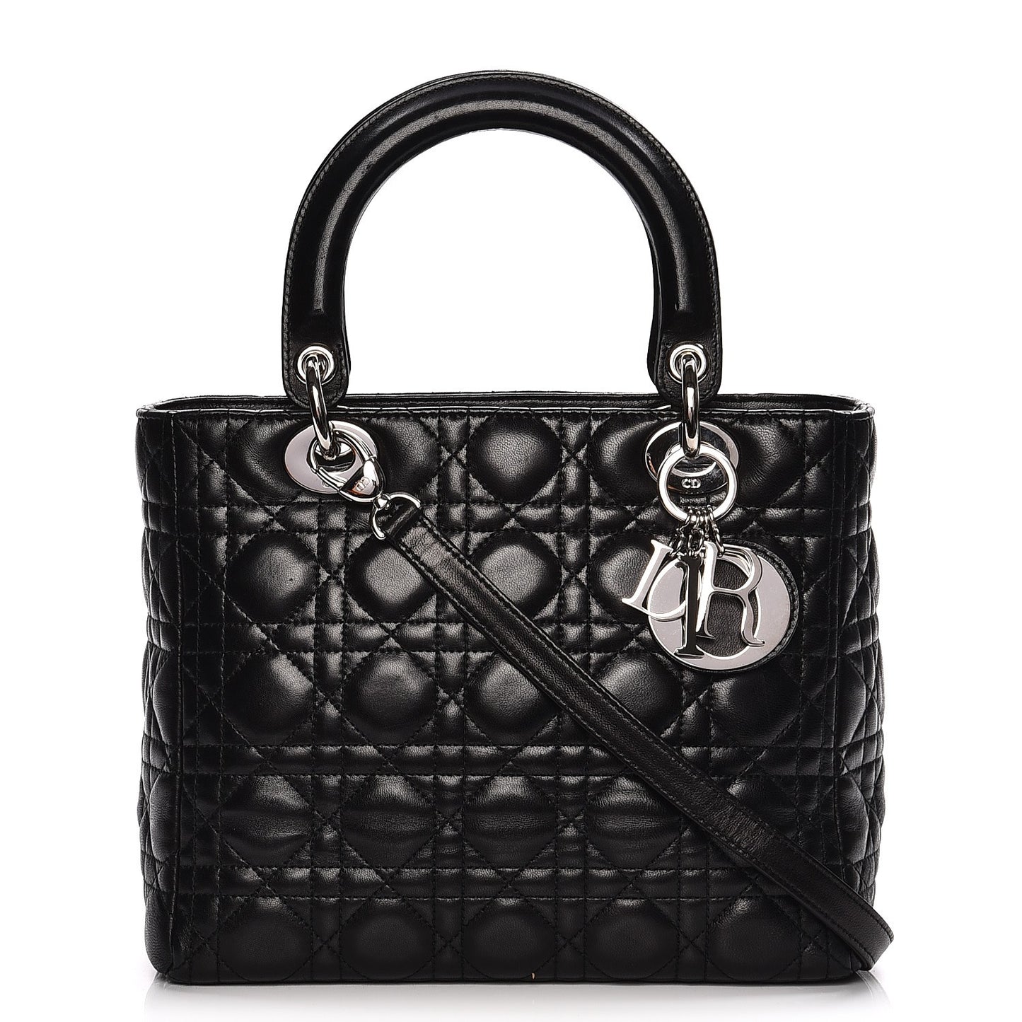 Lambskin Cannage Medium Lady Dior Black