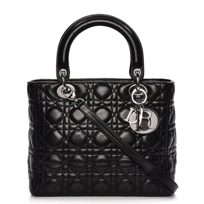 Christian Dior Lambskin Cannage Medium Lady Dior Black 1 of 15