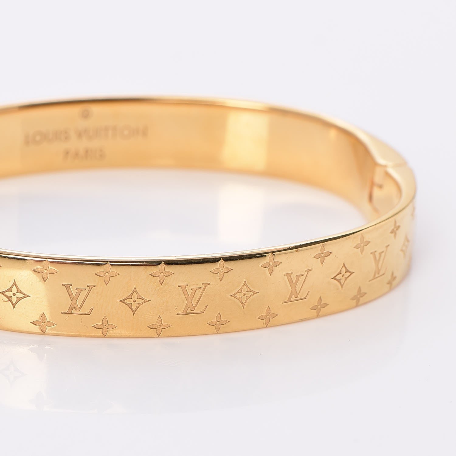 Louis Vuitton Brass Monogram Nanogram Cuff M Gold 8 of 8