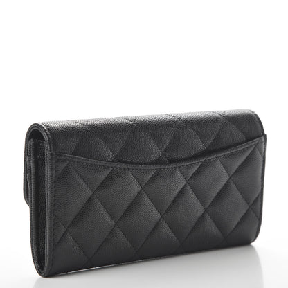 Chanel Caviar Quilted Medium Gusset Flap Wallet Black 3 of 11