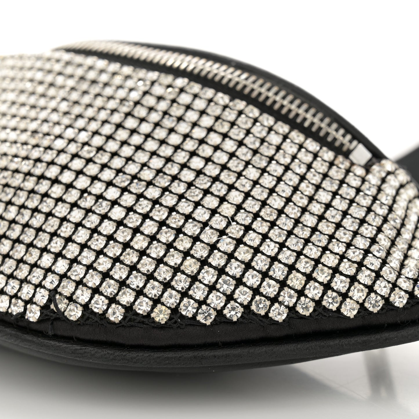 Rhinestone Mesh Mini Attica Belt Bag Black