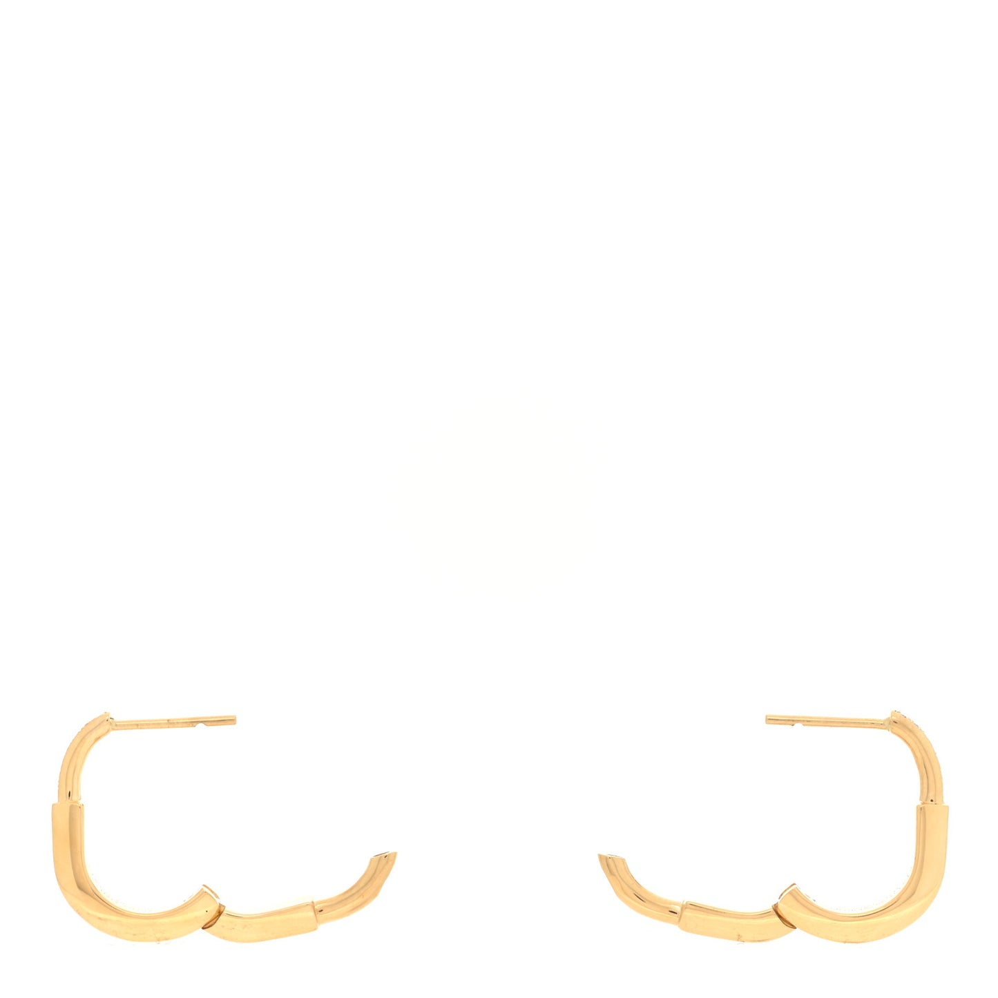 18K Yellow Gold Diamond Small Full Pave Lock Earrings