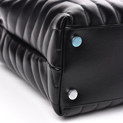 Saint Laurent Calfskin Y Quilted Monogram Large Loulou Shopper Black 8 of 10