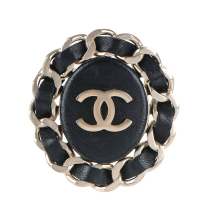 Chanel Lambskin Chain CC Brooch Black 1 of 4
