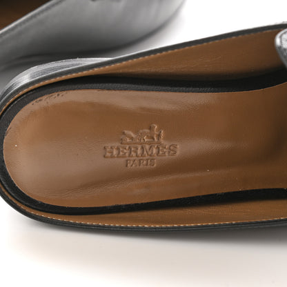 Hermes Goatskin Rivoli Mules 37.5 Black 7 of 13