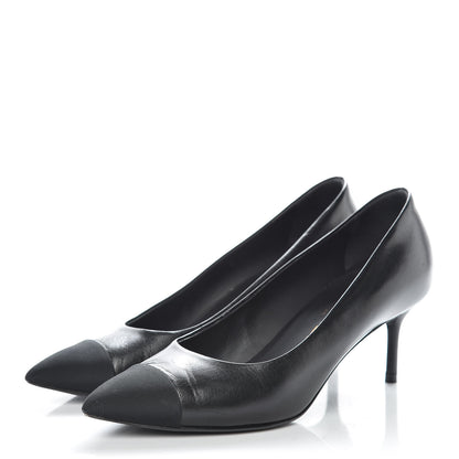 Chanel Lambskin CC Cap Toe Pumps 36 Black 3 of 15