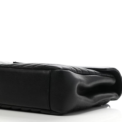 Saint Laurent Sheepskin Matelasse Chevron Monogram Monochrome Large College Satchel Black 10 of 13