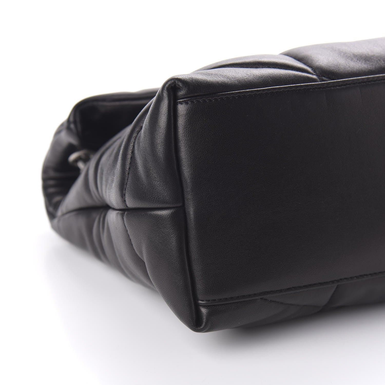Saint Laurent Lambskin Quilted Medium Loulou Puffer Monogram Chain Satchel Black 6 of 9