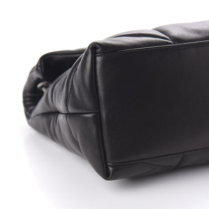 Saint Laurent Lambskin Quilted Medium Loulou Puffer Monogram Chain Satchel Black 6 of 9
