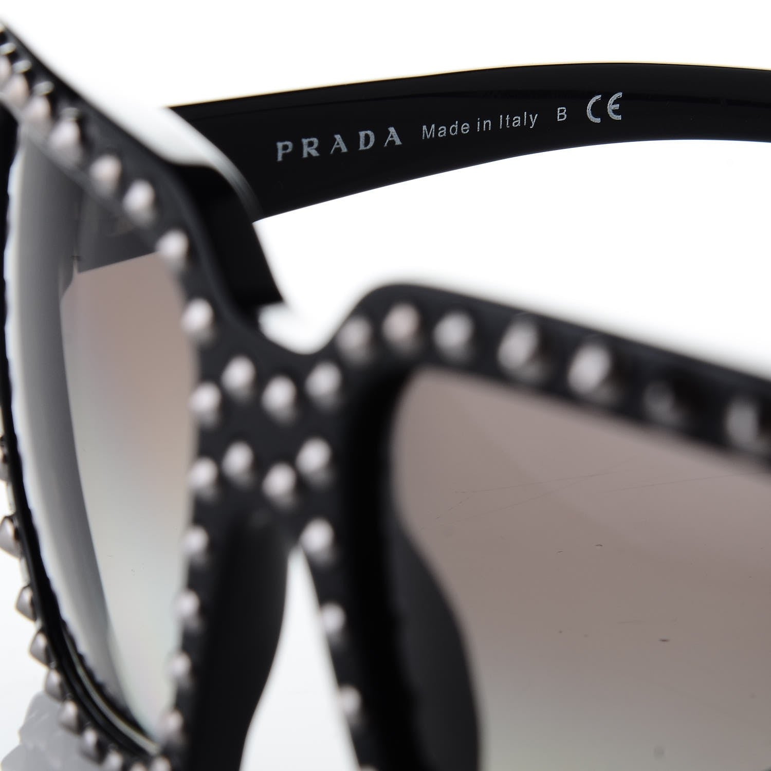 Prada Square Studded Ornate Sunglasses SPR 30Q Black 6 of 8