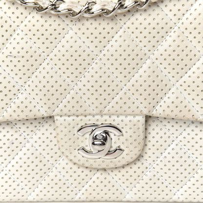 Chanel Lambskin Perforated Medium Double Flap White 17 of 26